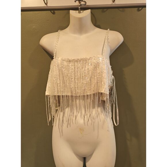Saylor Sequin Fringe Top retrofête small - Picture 4 of 5